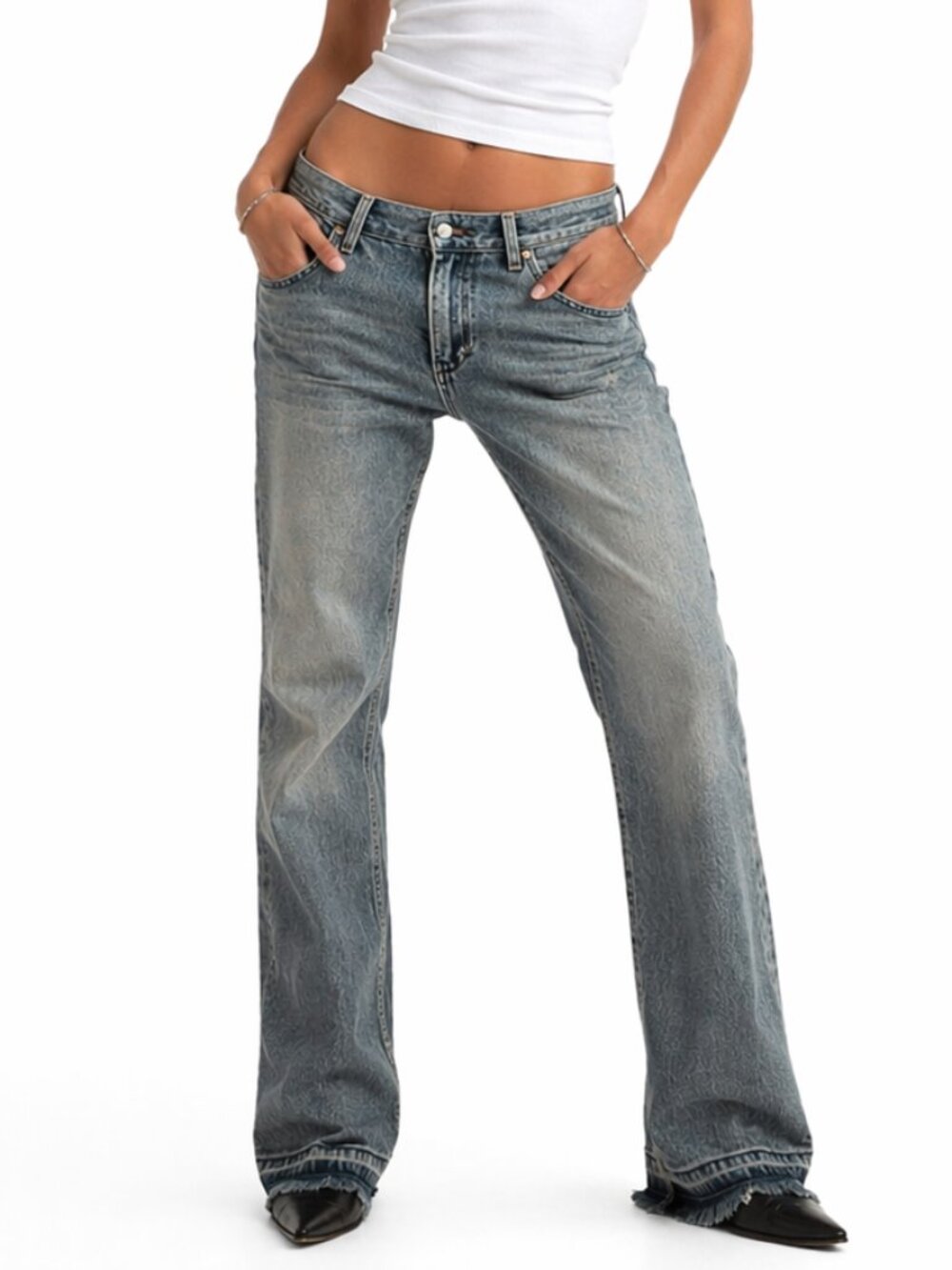Lucky Brand Jeans Womens 2/26 Blue Light Wash Frayed Released Raw Hem Distressed